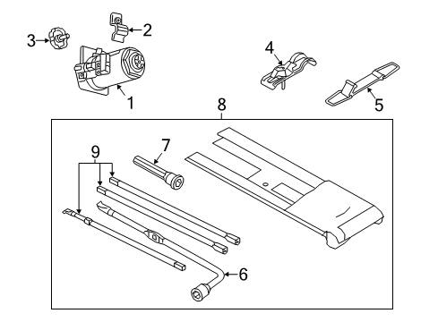 2016 Ford F-250 Super Duty Jack & Components Jack Assembly Clamp Diagram for 7C3Z-17091-B