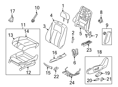 2014 Infiniti Q60 Driver Seat Components HEADREST-Front Diagram for 86400-1NG2C