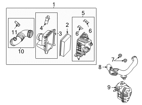 2009 Ford Escape Filters Cover Diagram for 8L8Z-9661-C