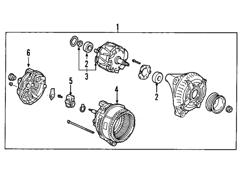 2009 Toyota Avalon Alternator Pulley Diagram for 27415-0W220