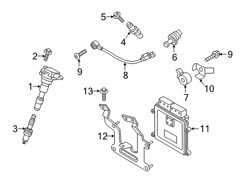 2019 Genesis G90 Ignition System Spark Plug Assembly Diagram for 1885209070