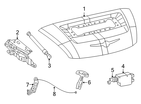 2007 Chrysler Crossfire Trunk Hinge-Deck Lid Diagram for 5104917AA