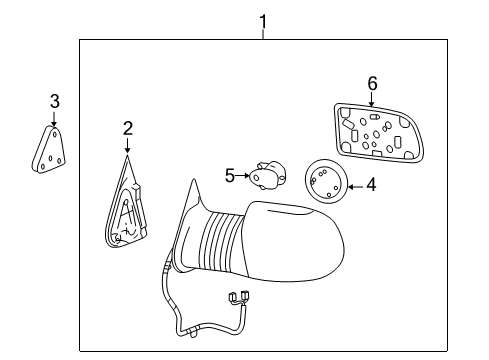 2005 GMC Sierra 1500 Outside Mirrors Mirror Assembly Diagram for 19153377