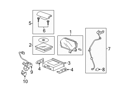 2008 Acura MDX Navigation System Clip, Connector (Gray) Diagram for 91533-S6M-003