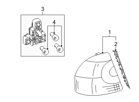 2006 BMW X3 Tail Lamps Rear Light In The Side Panel, Left Diagram for 63213404101