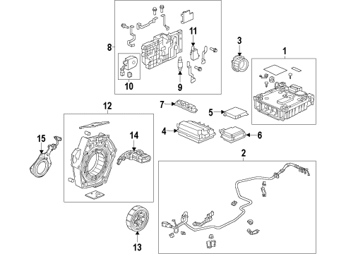 2014 Honda CR-Z Hybrid Components, Battery, Cooling System Box Set, Battery Diagram for 1D080-RTW-305