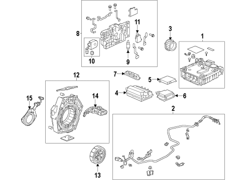 2014 Honda CR-Z Hybrid Components, Battery, Cooling System Cable Set, High Voltage Diagram for 1F018-RTW-A03