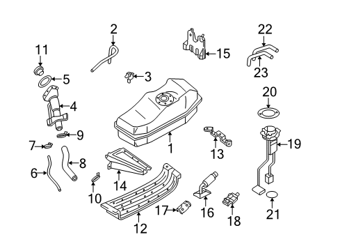 2000 Nissan Xterra Fuel Supply Bracket-Fuel Pump Diagram for 17014-7B400