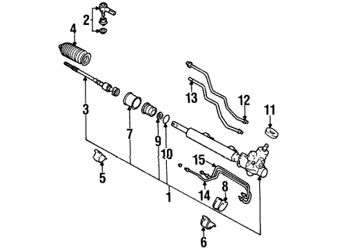 1997 Geo Metro P/S Pump & Hoses, Steering Gear & Linkage Rod, Steering Linkage Tie Diagram for 91171365