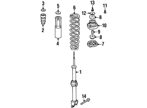1997 Honda Prelude Shocks & Components - Rear Spring, Right Rear Diagram for 52441-S30-921