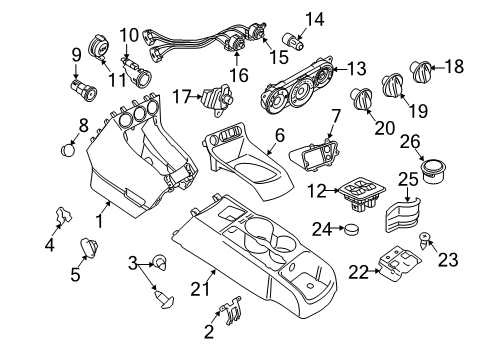 2012 Ford Transit Connect Front Door Rear Console Diagram for 9T1Z-6104567-AB