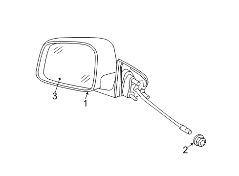 2018 Jeep Grand Cherokee Outside Mirrors Outside Rear-View Mirror Left Diagram for 5VB45GW7AE