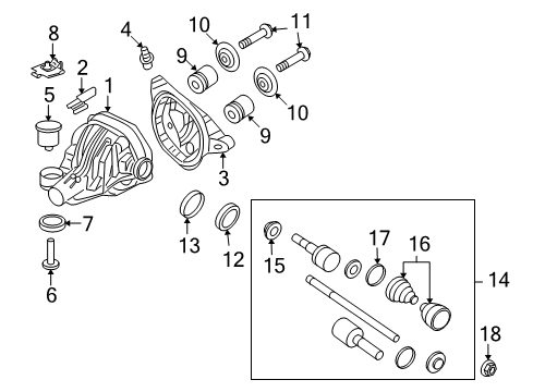 2010 Ford Explorer Sport Trac Axle Housing - Rear Axle Housing Plug Diagram for 2L2Z-4A064-A