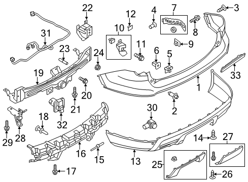 2013 Ford Explorer Parking Aid Tow Bracket Cover Diagram for BB5Z-17F000-BA