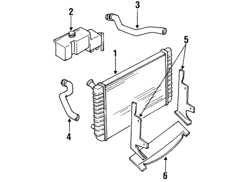 1991 Pontiac Grand Prix Radiator & Components RESERVOIR, Engine Coolant Recovery Diagram for 10080222