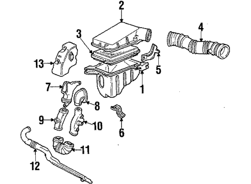1987 Honda Civic Filters Tube, Air Inlet Diagram for 17242-PE7-660