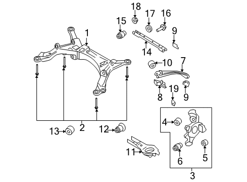 2007 Mercury Montego Rear Suspension, Lower Control Arm, Upper Control Arm, Stabilizer Bar, Suspension Components Shield Upper Bushing Diagram for 5F9Z-5K792-BA