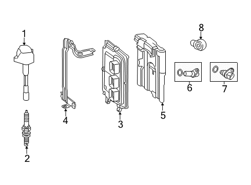 2014 Honda Accord Powertrain Control Coil Assembly, Plug Top Diagram for 30520-5K0-A01