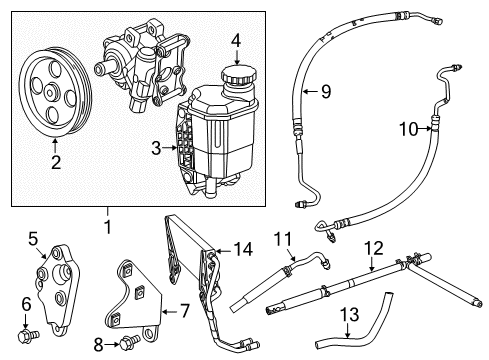 2013 Ram 3500 P/S Pump & Hoses, Steering Gear & Linkage Line-Power Steering Return Diagram for 68143651AE