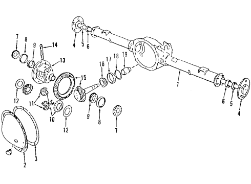 1998 Dodge Durango Rear Axle, Differential, Propeller Shaft Gear Kit-Ring And PINION Diagram for 4856540AB