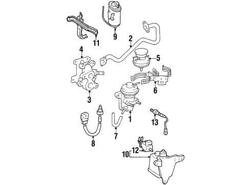 1993 Lexus SC400 Emission Components Hose, EGR Vacuum Modulator Diagram for 25695-50010