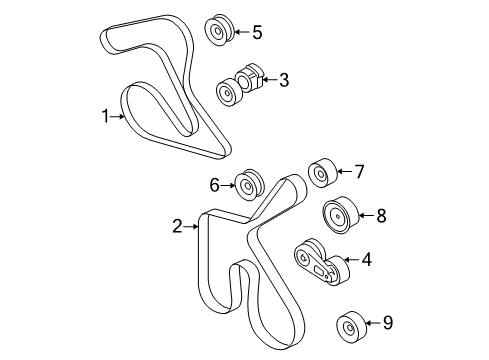 2007 Ford Mustang Belts & Pulleys AC Belt Diagram for 7R3Z-8620-A