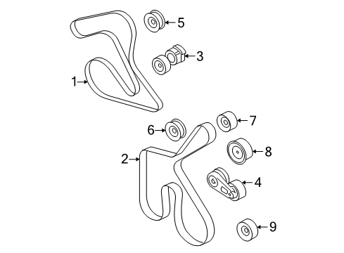 2007 Ford Mustang Belts & Pulleys Serpentine Idler Pulley Diagram for 6L3Z-6C348-A