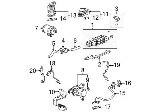 2011 Honda Fit Powertrain Control Canister Assembly Diagram for 17011-SLN-000