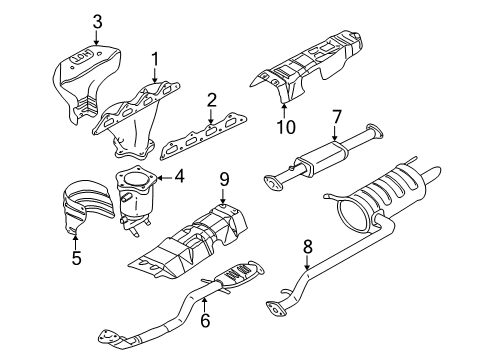 1999 Hyundai Sonata Exhaust Manifold Center Exhaust Pipe Diagram for 28650-38155