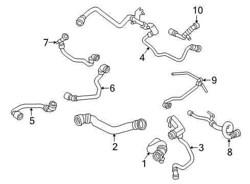 2017 BMW 750i Hoses, Lines & Pipes Coolant Pump Line Diagram for 17128602670