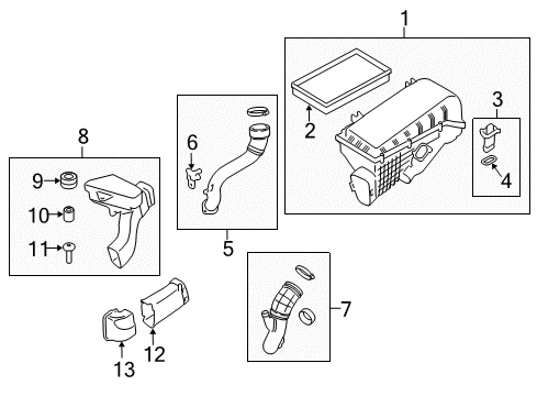 2010 BMW 760Li Powertrain Control Intake Duct Diagram for 13717566379