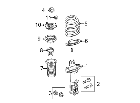 2012 Ford Fiesta Struts & Components - Front Top Nut Diagram for -W708922-S437