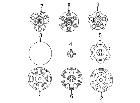 1996 Toyota Tacoma Wheel Covers & Trim Wheel Hub Ornament Sub-Assembly Diagram for 42603-24140