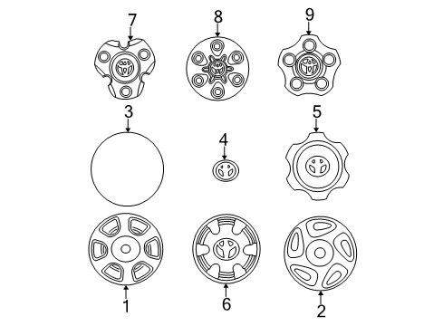 1997 Toyota Tacoma Wheel Covers & Trim Wheel Cover Diagram for 42621-AD010