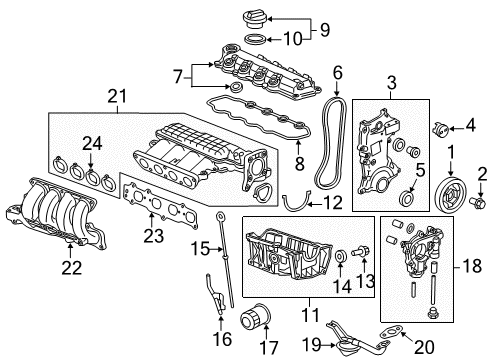 2016 Honda CR-Z Filters Gasket, Intake Manifold Diagram for 17105-RB0-004