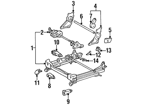 1997 Lexus LS400 Power Seats Motor Assy, Power Seat Diagram for 85820-50420