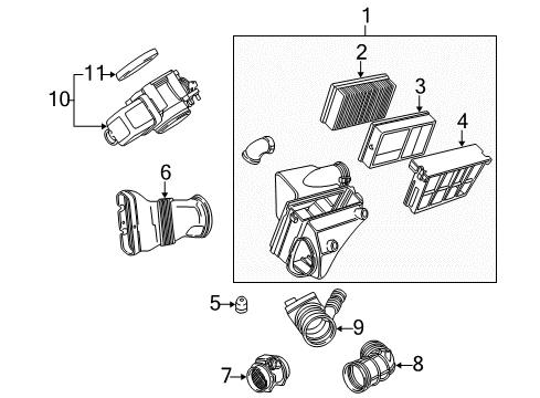 2001 BMW Z3 Powertrain Control Intake Silencer Diagram for 13711438776