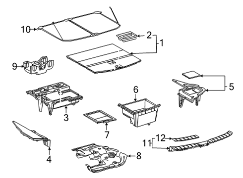 2022 Lexus NX450h+ Interior Trim - Rear Body HANDLE ASSY, DECK BO Diagram for 58470-78030-C0