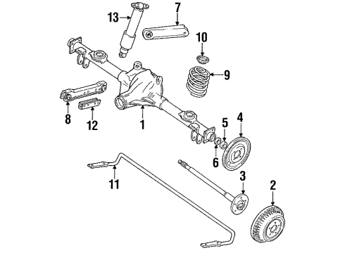 1996 Chevrolet Caprice Rear Suspension Components, Lower Control Arm, Upper Control Arm, Ride Control, Stabilizer Bar Rear Axle Assembly (2.93 Ratio) Diagram for 26044893