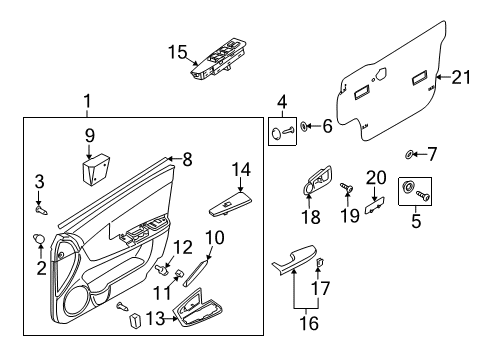 2008 Kia Spectra5 Bulbs Lens-Door Lamp LH Diagram for 926322F000