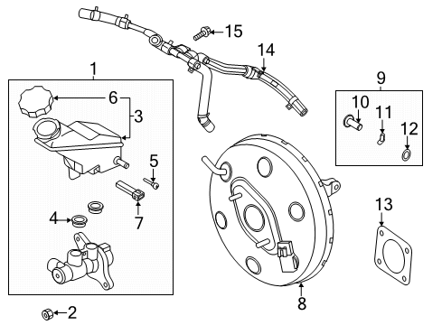 2021 Hyundai Palisade Dash Panel Components Cylinder Assembly-Brake Diagram for 58510C5070
