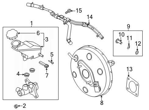 2021 Hyundai Palisade Dash Panel Components Booster Assy-Brake Diagram for 59110C5450