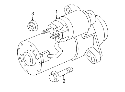 2008 Hummer H3 Starter Starter Bolt Diagram for 11518994