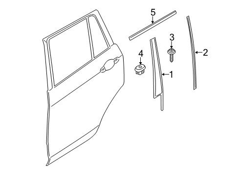 2014 BMW X1 Exterior Trim - Rear Door Cover, Column B, Door, Rear Left Diagram for 51352990325