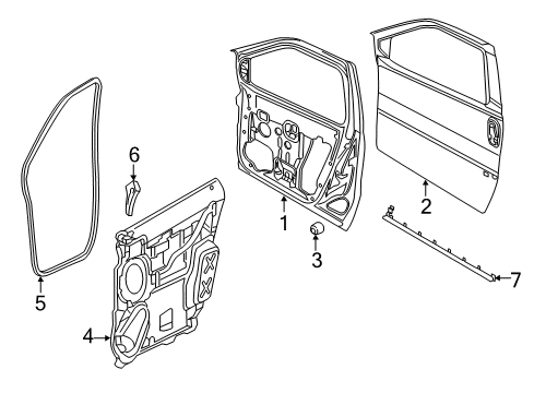 2018 Ram ProMaster City Front Door WEATHERSTRIP-Front Door Opening Diagram for 68400039AA