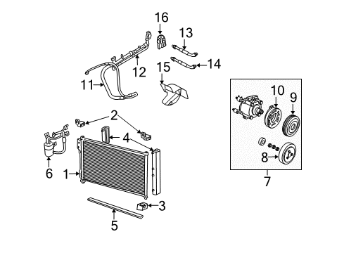 2005 Lincoln Navigator Air Conditioner Condenser Mount Bracket Diagram for F75Z-19702-BA