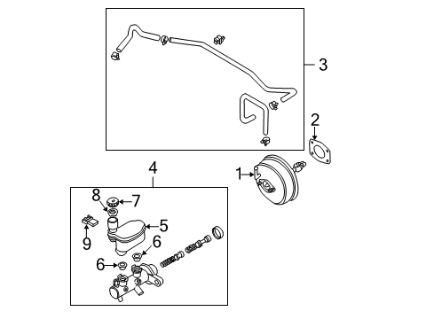 2003 Nissan Altima Hydraulic System Booster Assy-Brake Diagram for 47210-8J015