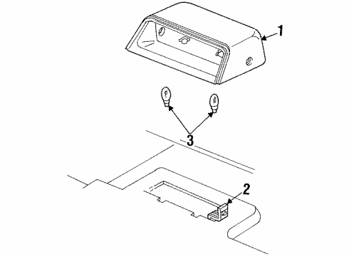 1999 Lincoln Town Car Bulbs High Mount Lamp Diagram for F8VZ13A613AAF