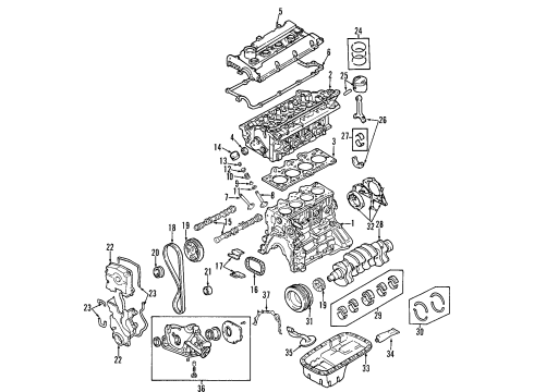 2009 Hyundai Elantra Engine Parts, Mounts, Cylinder Head & Valves, Camshaft & Timing, Oil Pan, Oil Pump, Crankshaft & Bearings, Pistons, Rings & Bearings, Variable Valve Timing Sprocket-Timing Chain Diagram for 24322-23760