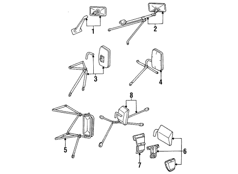 1985 Dodge Ramcharger Outside Mirrors Head Mirror Outsideide Bright Diagram for 4216038